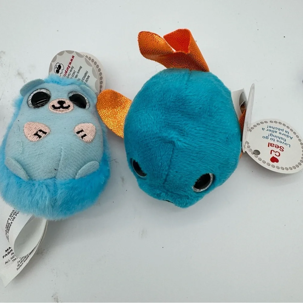 Surprizamals Lot of 6 Plush Animals Teddy Bear/Boxer/Beagle/Sloth/Hedgehog/Seal